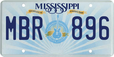 MS license plate MBR896