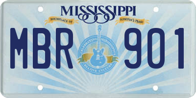 MS license plate MBR901