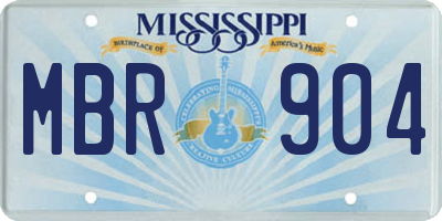 MS license plate MBR904