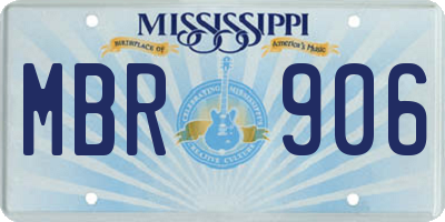 MS license plate MBR906