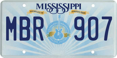 MS license plate MBR907