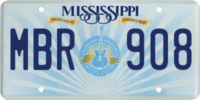 MS license plate MBR908