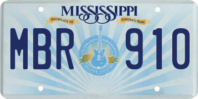 MS license plate MBR910