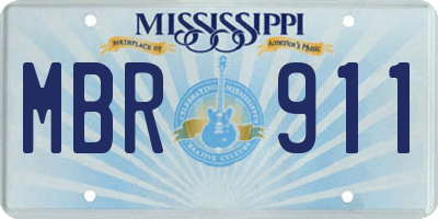 MS license plate MBR911