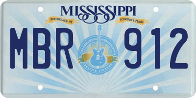 MS license plate MBR912
