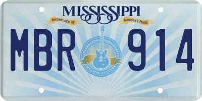 MS license plate MBR914
