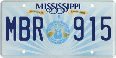 MS license plate MBR915
