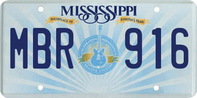 MS license plate MBR916