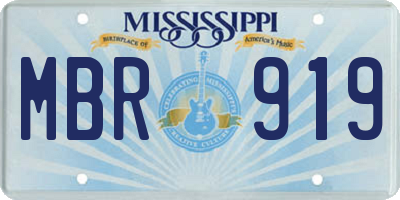 MS license plate MBR919