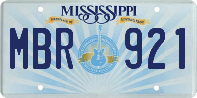 MS license plate MBR921