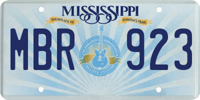 MS license plate MBR923