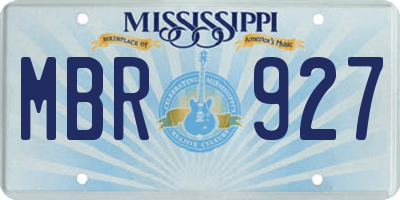 MS license plate MBR927