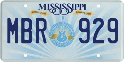 MS license plate MBR929