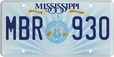 MS license plate MBR930