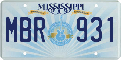 MS license plate MBR931