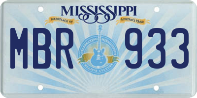 MS license plate MBR933