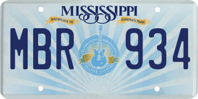 MS license plate MBR934