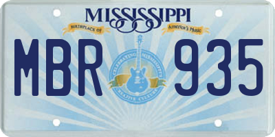 MS license plate MBR935