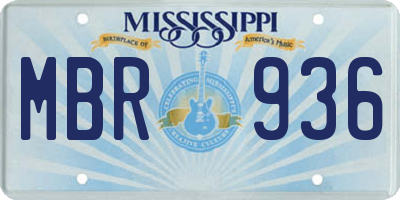 MS license plate MBR936