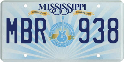 MS license plate MBR938