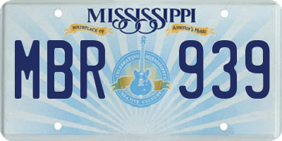 MS license plate MBR939