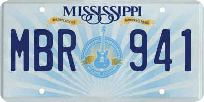 MS license plate MBR941