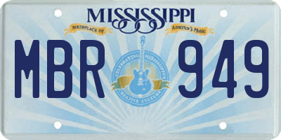 MS license plate MBR949