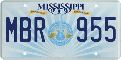 MS license plate MBR955
