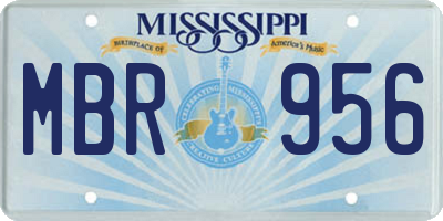MS license plate MBR956