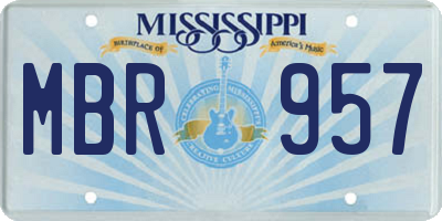 MS license plate MBR957