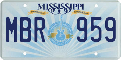 MS license plate MBR959