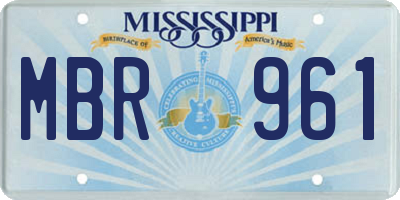 MS license plate MBR961