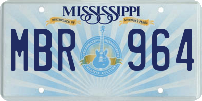 MS license plate MBR964