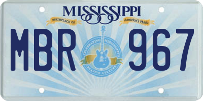 MS license plate MBR967