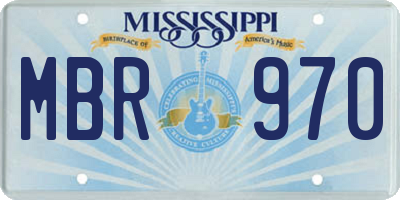 MS license plate MBR970
