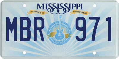 MS license plate MBR971