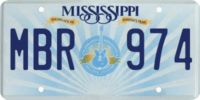 MS license plate MBR974