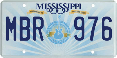 MS license plate MBR976