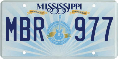 MS license plate MBR977