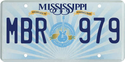 MS license plate MBR979