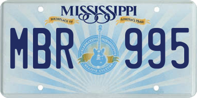MS license plate MBR995
