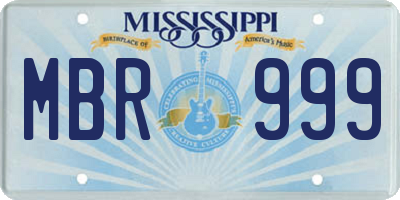 MS license plate MBR999