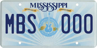 MS license plate MBS000