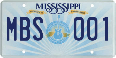 MS license plate MBS001