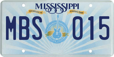 MS license plate MBS015
