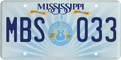 MS license plate MBS033