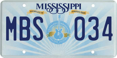MS license plate MBS034