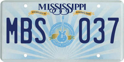 MS license plate MBS037