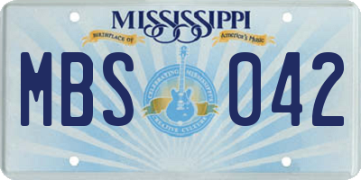 MS license plate MBS042