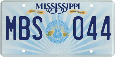 MS license plate MBS044